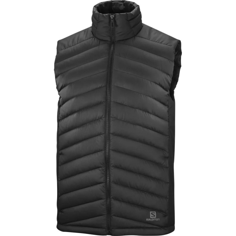 Pánské Zateplené Vesty Salomon Essential Xwarm Down Černé | CZ 31HZVPD